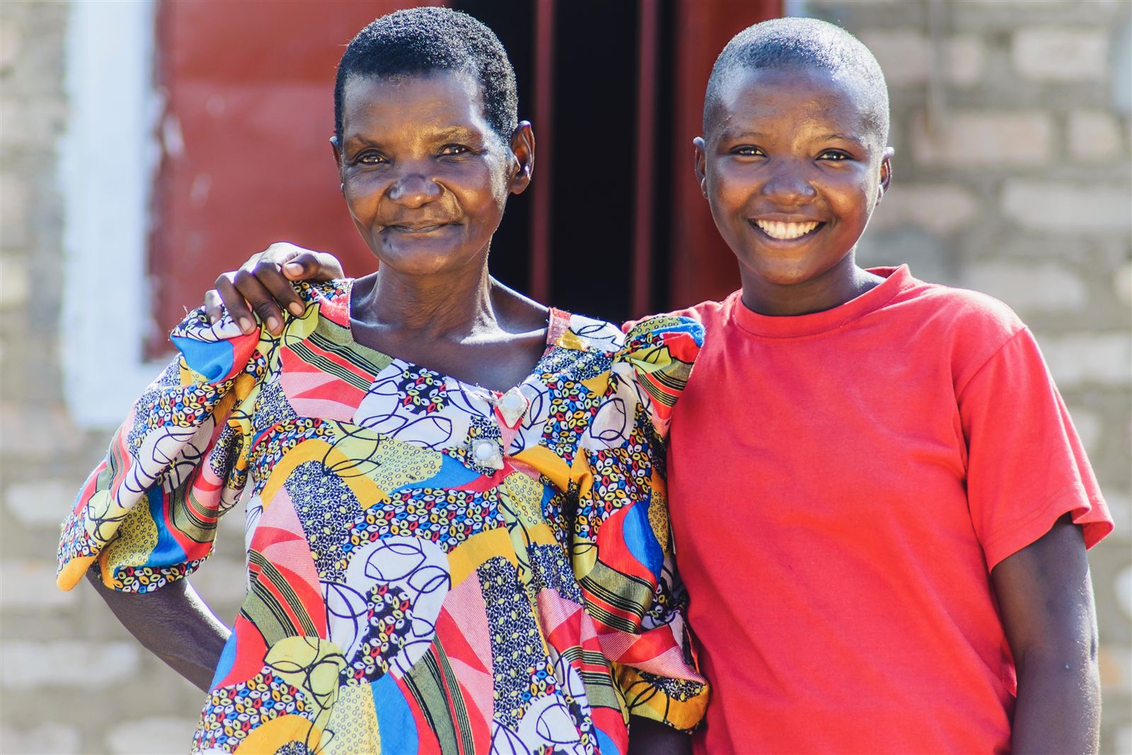 Moeder en dochter in Rakai